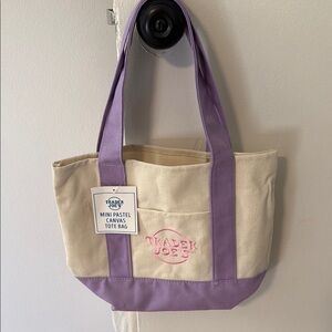 Trader Joe’s purple pastel mini tote.  Brand new with tags